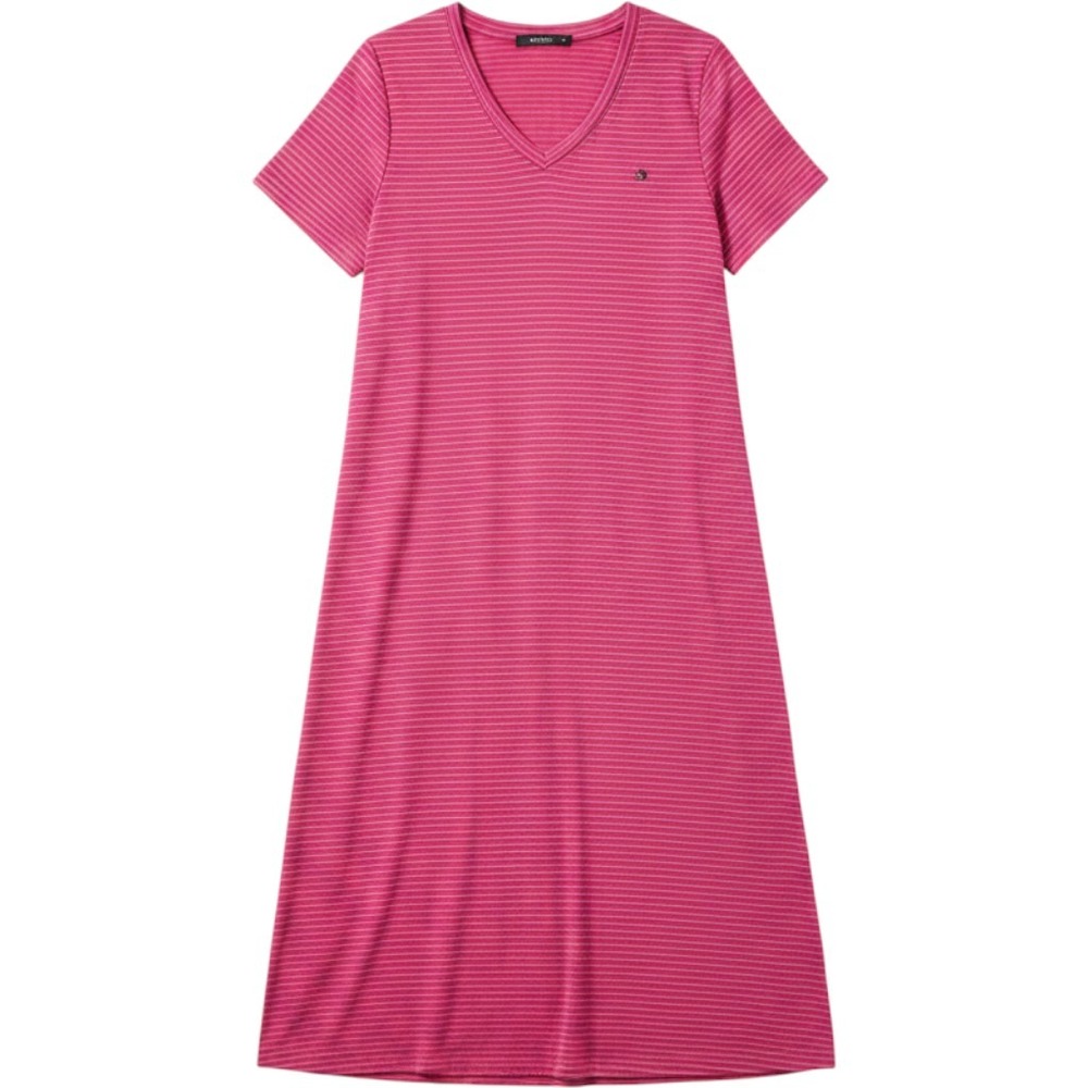 Tommy Hilfiger Pink Striped V-Neck Nightgown Sleep Dress Short Sleeve Medium